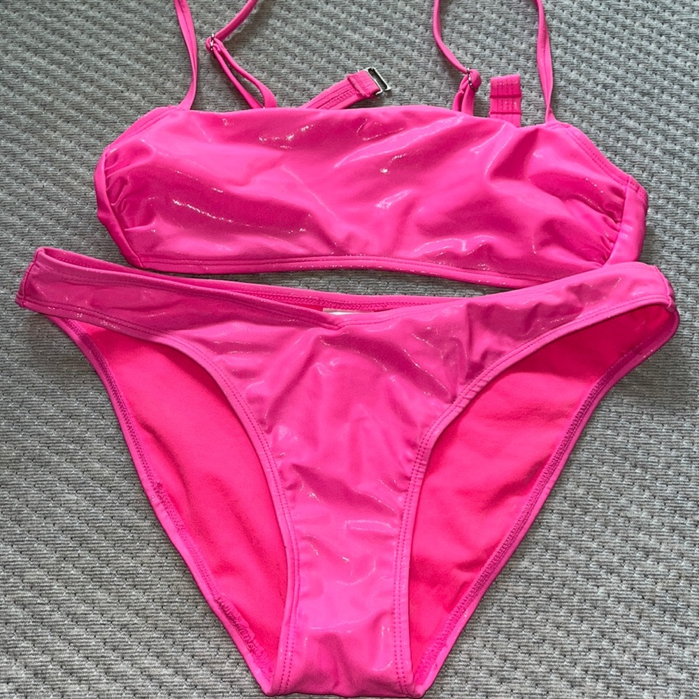 Pink vinyl Barbie style bikini